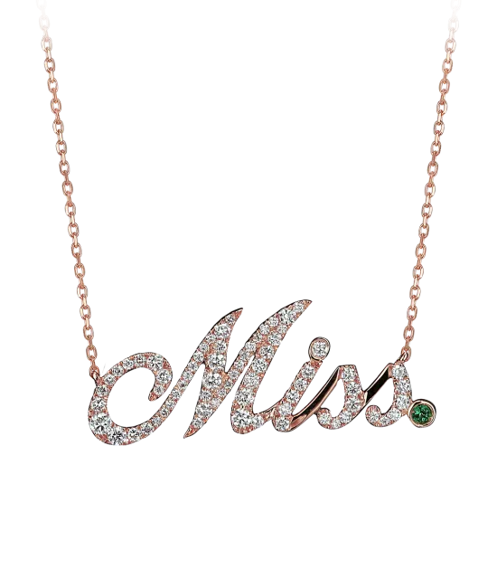Rose Gold Miss Necklace
