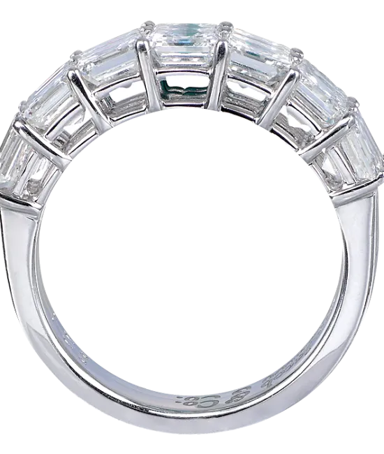 Square Emerald-Cut Partial Eternity Band