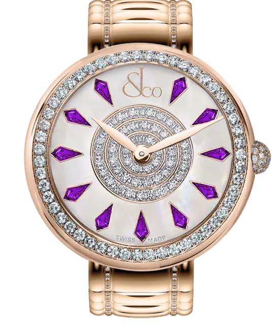 Brilliant One Row Rose Gold Couture Amethyst Sapphires 44mm