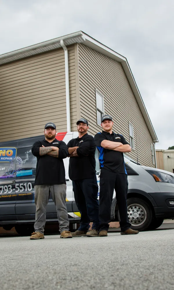 Restano plumbing team with truck