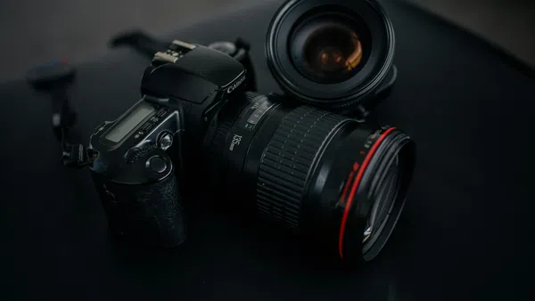 a camera with a lens