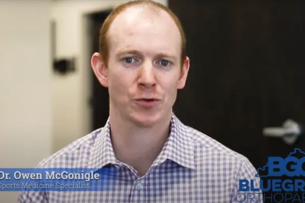 Dr. Owen McGonigle, sports medicine specialist, speaking in a Bluegrass Orthopaedics video interview.