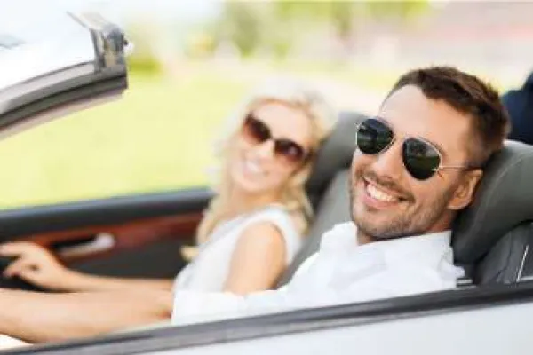 a person sitting in a car