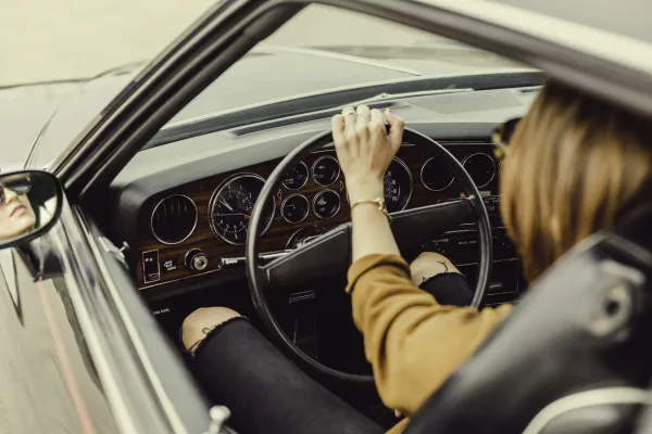 a person in a car