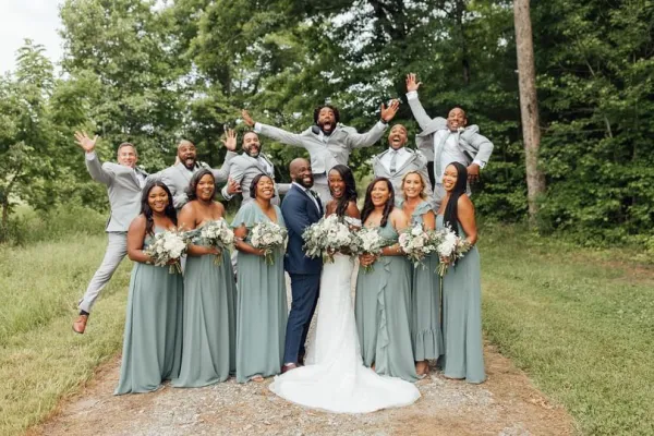 a group of people posing for a photo