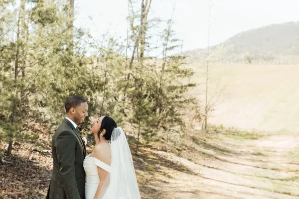 a man and woman kissing