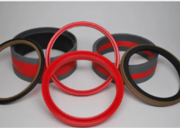 a group of black and red headphones