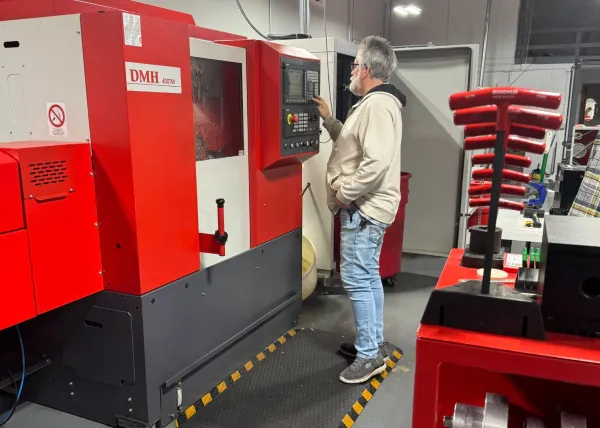 a person working on a machine