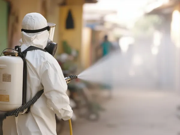 a person in a white suit