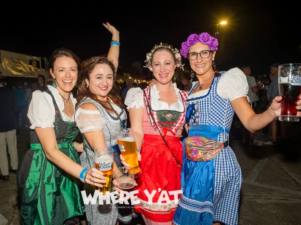 Deutsches Haus presents Steinhoisting, food, music and a lotta beer at Oktoberfest this weekend and next weekend during the festivals of New Orleans. #deutscheshous #oktoberfest2026