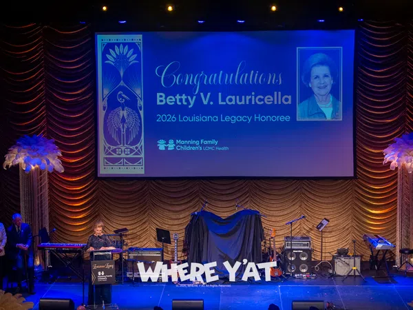 The Manning Family Children's Hospital celebrates their 2nd Annual Louisiana Legacy at the Orpheum Theatre fundraising event for the new Neonatal Intensive Care Unit (NICU) which supports the hospitals longstanding commitment to advance the health and wellbeing of Louisiana's Children and celebrating 2026 Louisiana Legacy Honoree Betty Lauricella of 42 years on Thursday, October 1, 2026.
