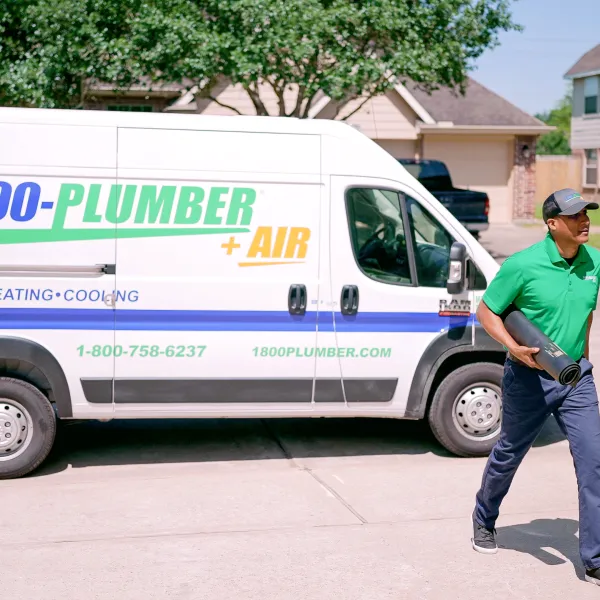 a man working on a water heater