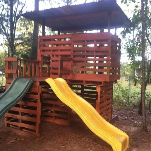 a slide in a park