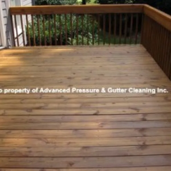 a wood deck with sealing