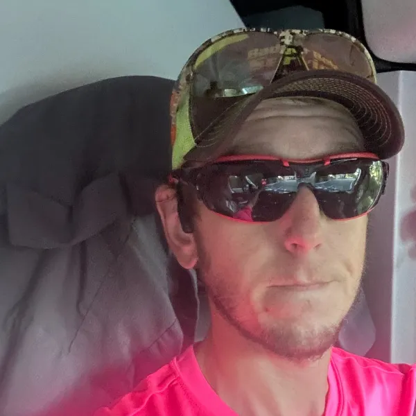a person in a red shirt