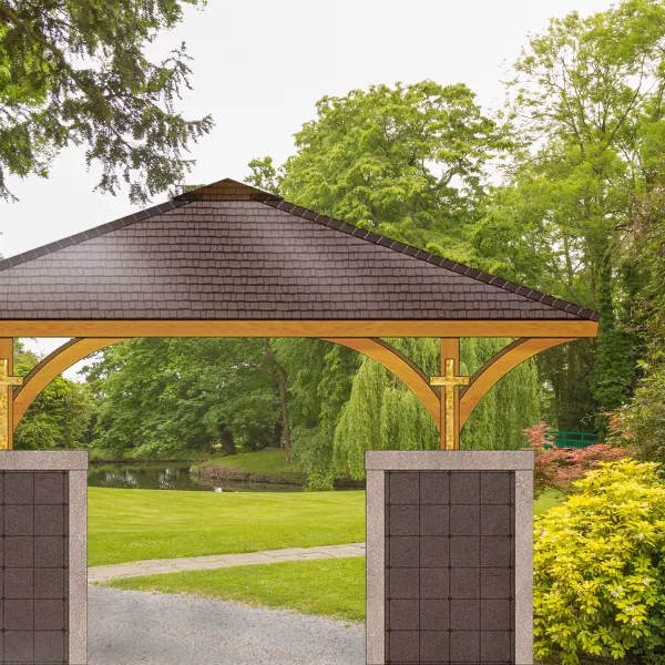 a gazebo in a garden