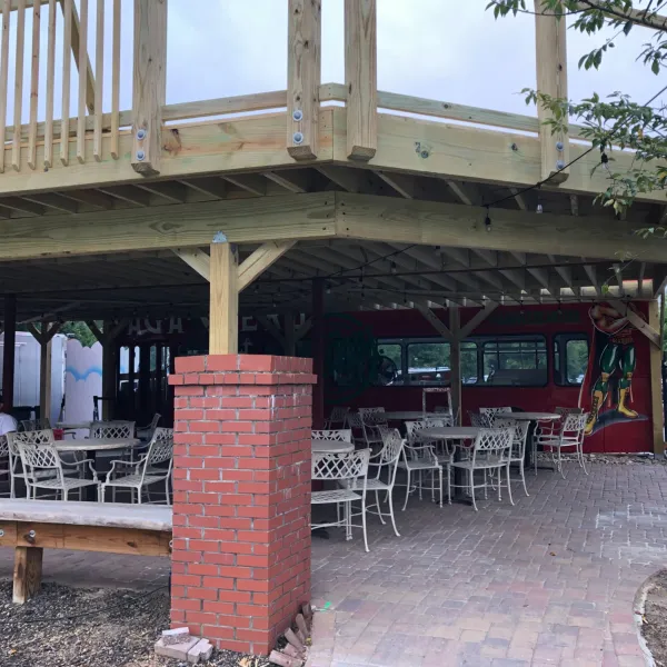 Elevated Patio Secured With Cantsink Helical Piles