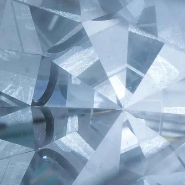 Close-up of a sparkling diamond's intricate facets and reflections showcasing its brilliance and clarity.