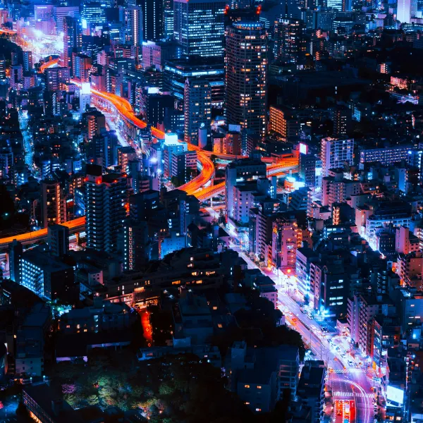 a city at night