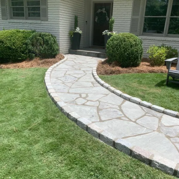 a front yard of a house