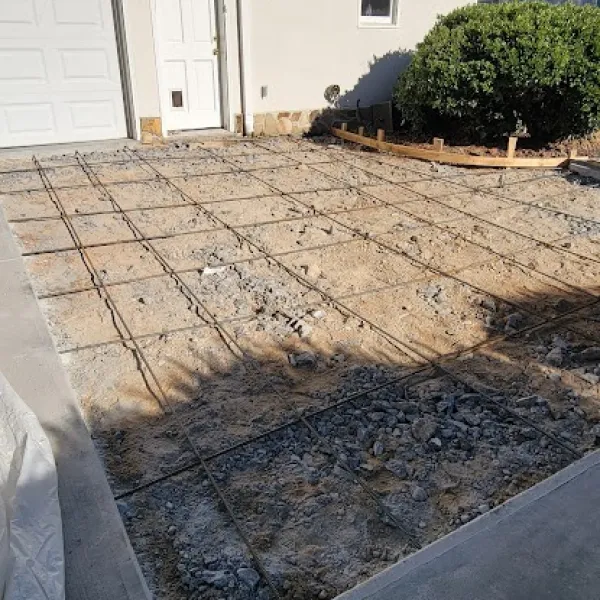 a house with a brick driveway