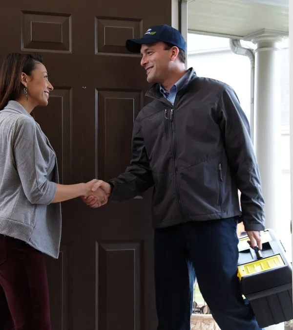 a man and a woman shaking hands