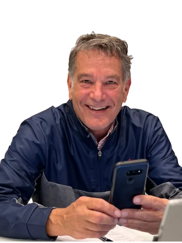 a man holding a phone