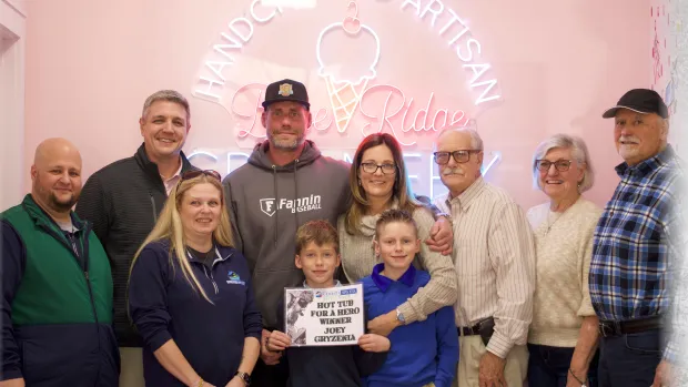 Joey Gryzenia Named Hot Tub for a Hero Recipient