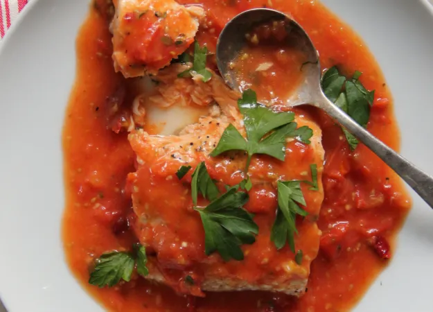 Recipe: Poached Fish in Tomato Basil Sauce