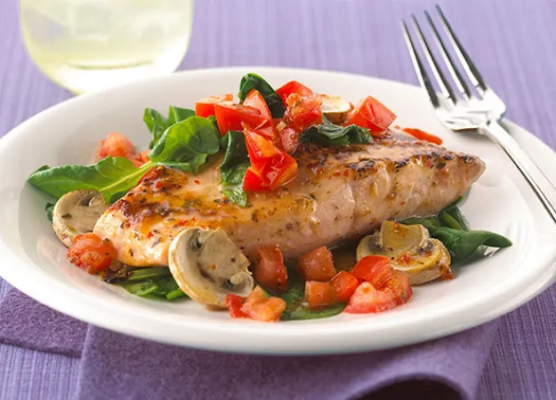 Recipe: Orange Roughy with Tomatoes & Spinach