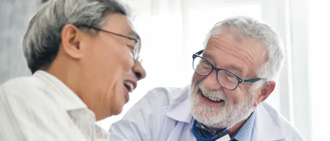 a doctor talking to a patient