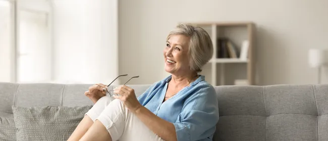 a person sitting on a couch