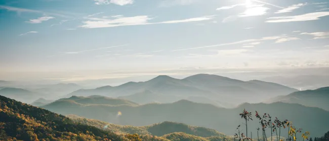 a landscape with hills and trees