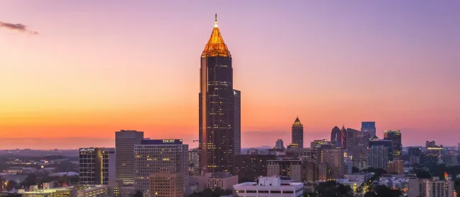 a city with a tall building