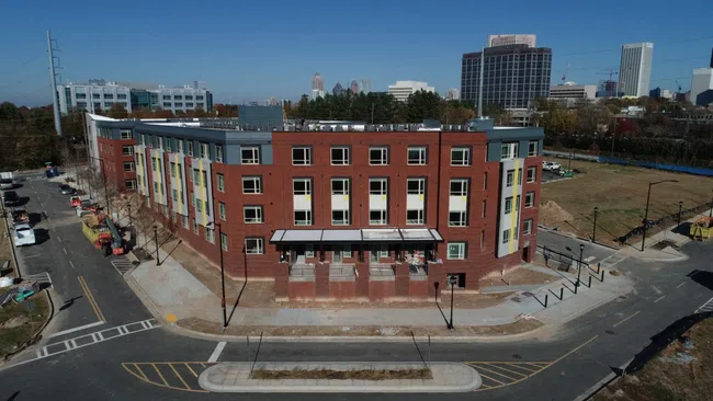 a large red building