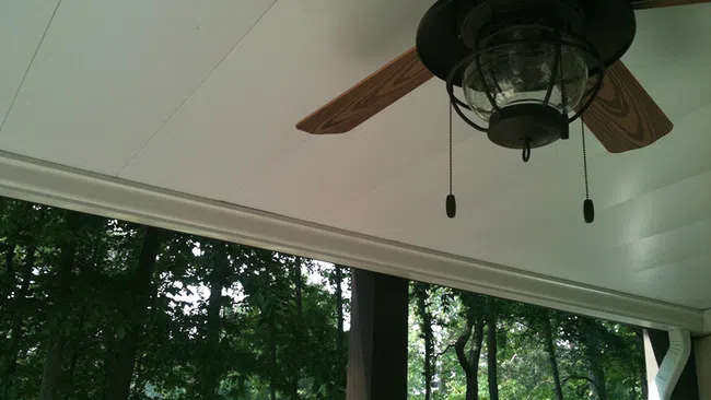 a light from a ceiling