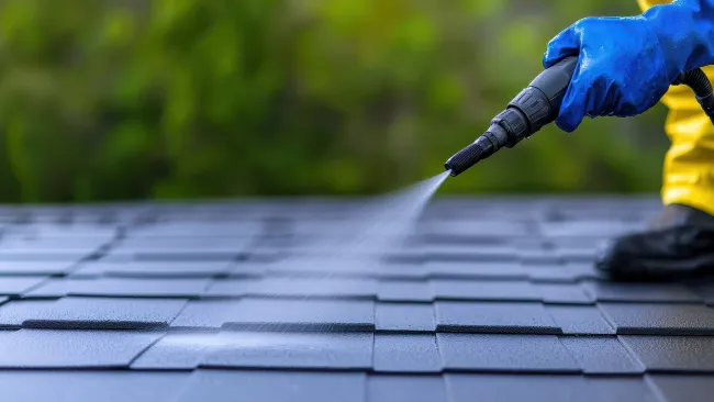 a person using a tool to measure the solar panels