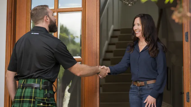 a man and a woman shaking hands