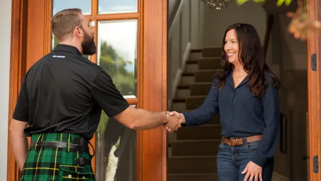 a man and a woman shaking hands