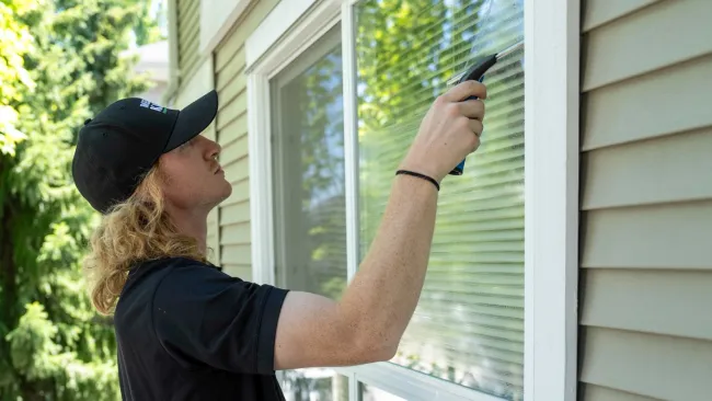 a man using a squeegee