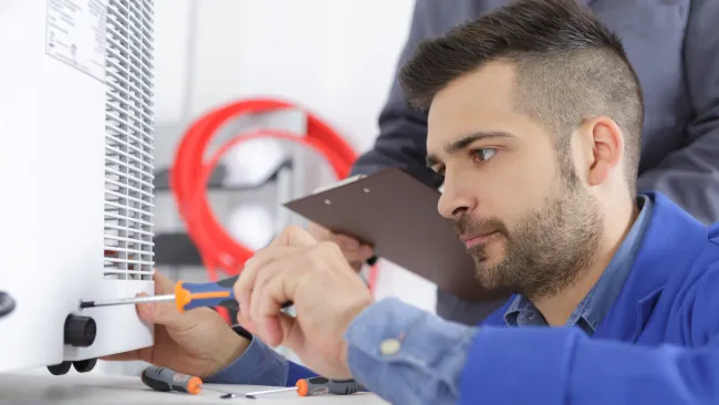 a man using a tablet
