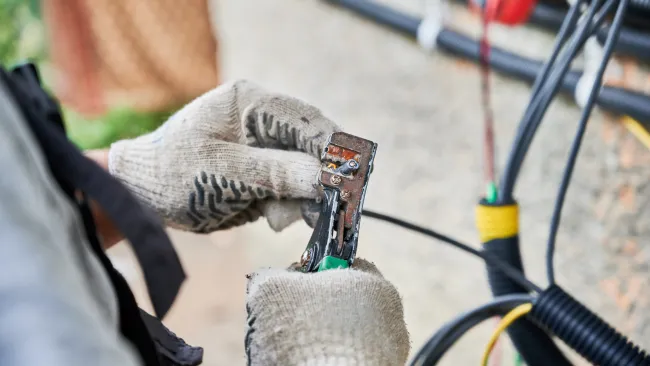 a person holding a metal object