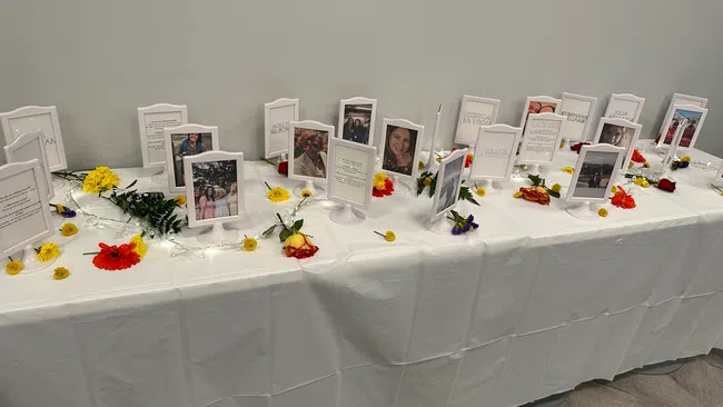 a table with a white tablecloth and a white table with a white tablecloth with a bunch