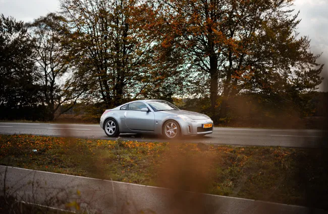 a car parked on the side of a road