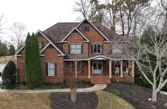 a house with a large front yard