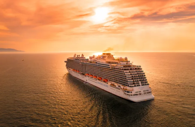 a large cruise ship in the water