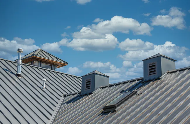 a metal roof