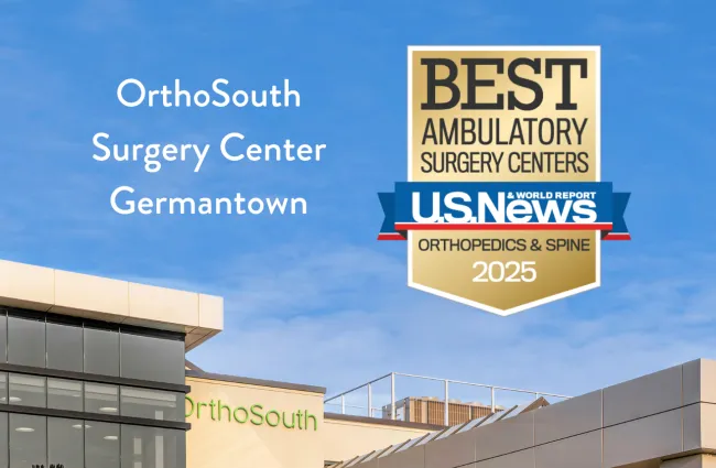 OrthoSouth Surgery Center Germantown with U.S. News Best Ambulatory Surgery Centers 2025 award badge