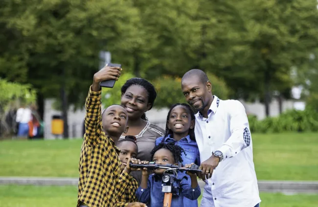 a group of people posing for a photo