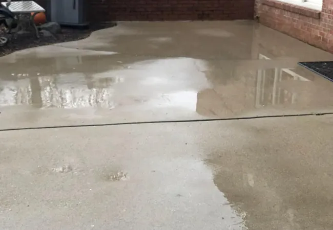 a wet floor in a room